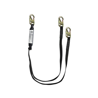 Opens dialog Safewaze FS88661-HW - PRO 6' 420 lb. Dual-Leg Energy Absorbing Lanyard w/ Snap Hooks
