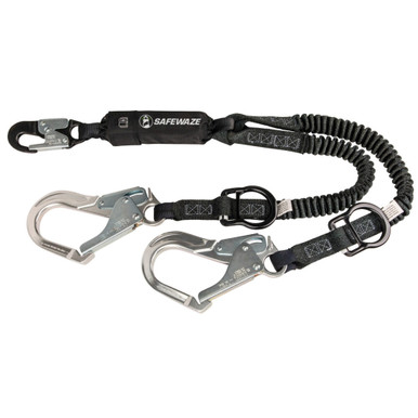 Opens dialog Safewaze FS88761-FF-ALU - PRO+ Freefall Dual-Leg Energy Absorbing Lanyard w/Rings