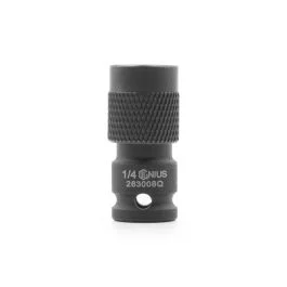 Genius Tools Impact Bit Holder 1/4 Inch Drive x 1/4 Inch Hex Quick Release Heavy Duty – 263008Q