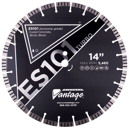 Diamond Vantage ES101 TURBO SERIES 14 x .125 x 20mm Conc/Mas, Sintered, Seg Turbo Blade (12mm)