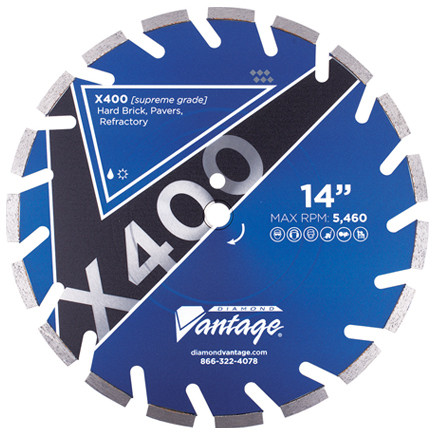 Diamond Vantage X400 REFRACTORY SERIES 18 x .125 x 1 inch Hard Material, Supreme Grade, Segmented Blade
