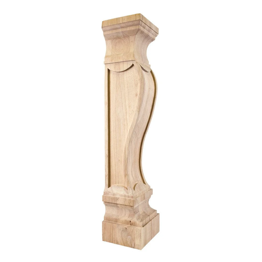 Hardware Resources FCORV-RW 8″ W x 7″ D x 36″ H Rubberwood German Romanesque Fireplace Corbel