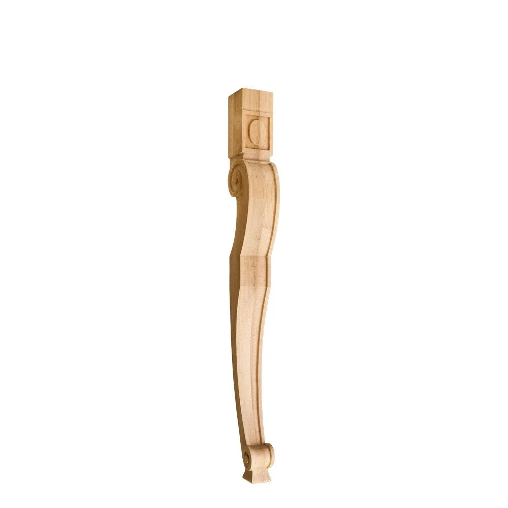 Hardware Resources LEGD-1MP 2-3/4″ W x 2-3/4″ D x 31″ H Maple Baroque Leg