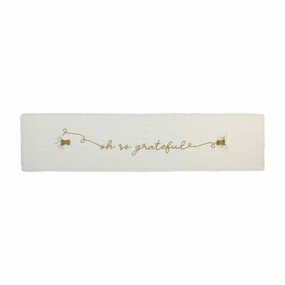 Mud Pie Grateful Pumpkin Table Runner