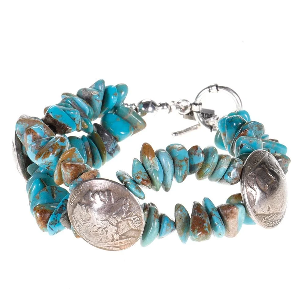 Paige Wallace Triple Nickel Turquoise Bracelet