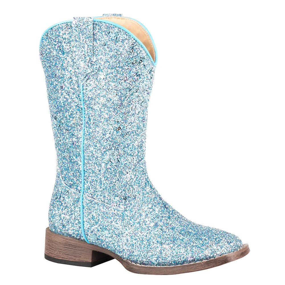 Roper Girls Toddler Roper Blue Glitter Galor Cowgirl Boot