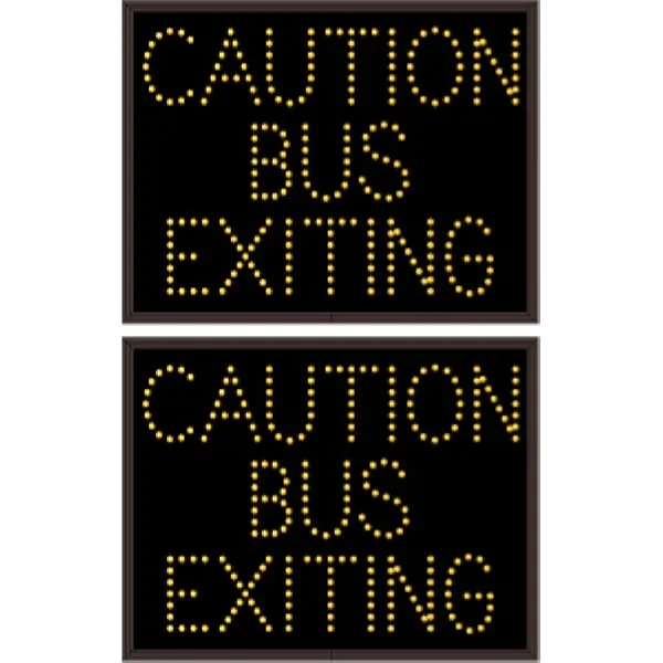 Signal-Tech 47792 TCL1418DAA-C435/120-277VAC CAUTION BUS EXITING | CAUTION BUS EXITING Outdoor Blank-out LED Direct-view Sign