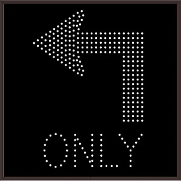 Signal-Tech 48200 TCL2424W-M351/120-277VAC ONLY w/ Left Turning Arrow Outdoor Blank-out LED Direct-view Sign