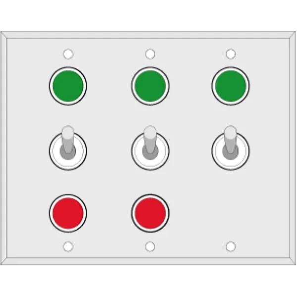 Signal-Tech 48556 TG332 DPDT/120VAC 3 Gang Switch (1-SPST) (2-DPDT)
