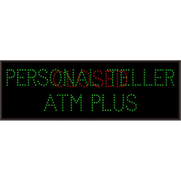 Signal-Tech 48568 S-TCL1442GRG-M439/120-277VAC Smart Sign PERSONAL TELLER | CLOSED | ATM PLUS Outdoor Blank-out LED Direct-view Sign