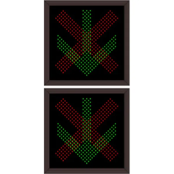 Signal-Tech 48794 TCL2424DRGRG-175/120-277VAC X | Down Arrow | X | Down Arrow Outdoor Blank-out LED Direct-view Sign