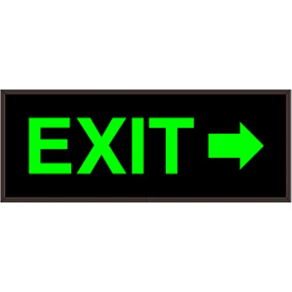 Signal-Tech 49014 PHX718G-D117/120-277VAC EXIT w/ Right Arrow Outdoor Blank-out LED Backlit Sign