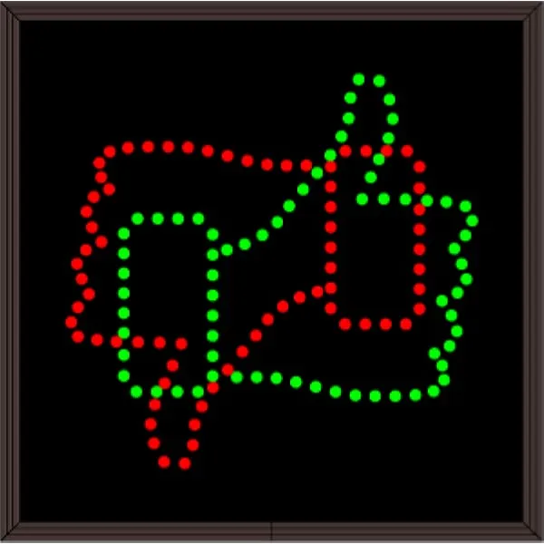 Signal-Tech 51214 TCL1212GR-M997/120-277VAC Thumbs Up | Thumbs Down Outdoor Blank-out LED Direct-view Sign