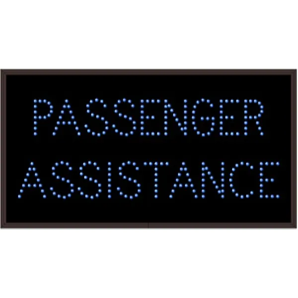 Signal-Tech 5165 TCL1426B-258/120-277VAC PASSENGER ASSISTANCE Outdoor Blank-out LED Direct-view Sign