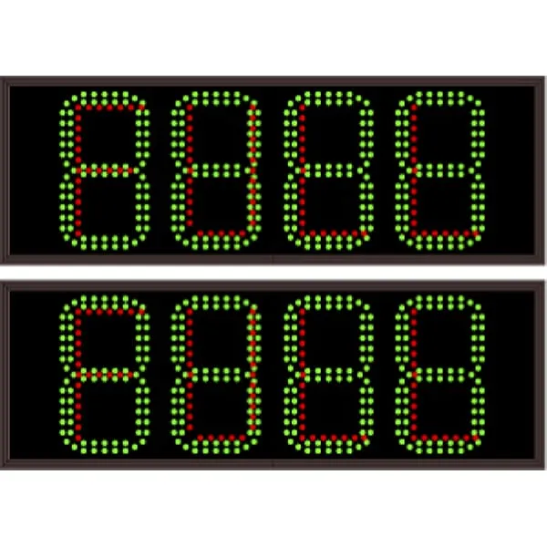 Signal-Tech 51817 SA926DGR-F286/120-277VAC 4-Digit LED Counting Display (Seven Segment), Green & Red Space Available Sign