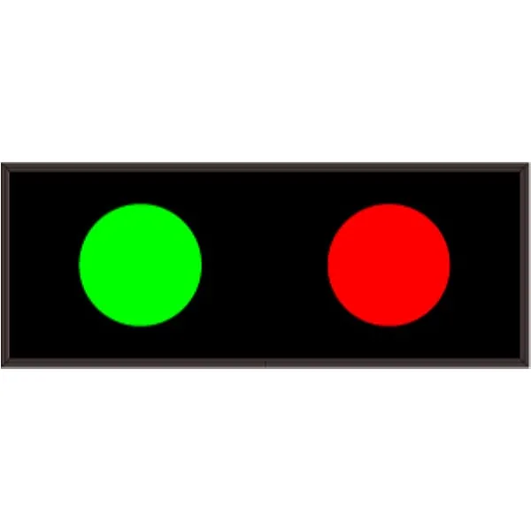 Signal-Tech 51879 PHX718GR-225/12-24VDC Indicator Dot, Double, 4.125 in dia, Green – Red Outdoor Blank-out LED Backlit Sign