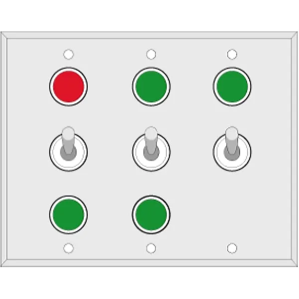 Signal-Tech 52108 TG332-RGGGG/120VAC Triple Gang Switch (1-SPST) (1-SPDT) (1-DPDT)
