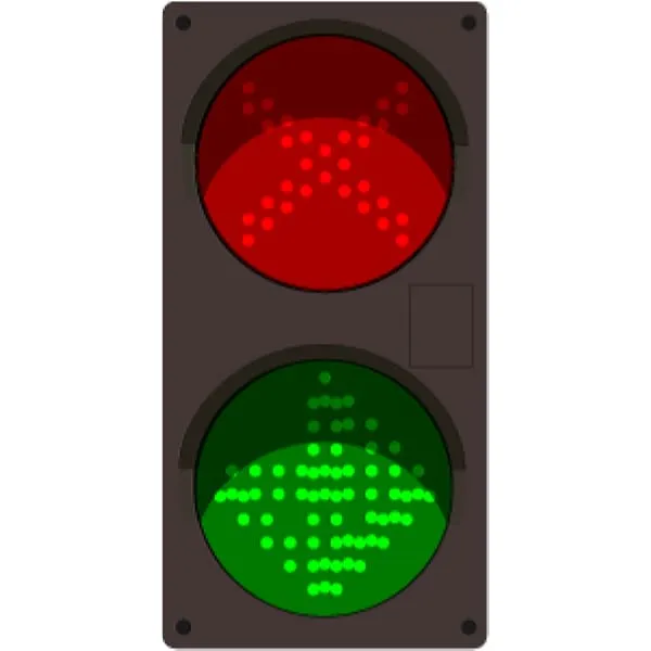 Signal-Tech 52176 TCILV-RGG-G095/120-277VAC LED traffic Controller X | Down Arrow | Right Arrow, Vertical, Red-Green-Green LED Traffic Controller