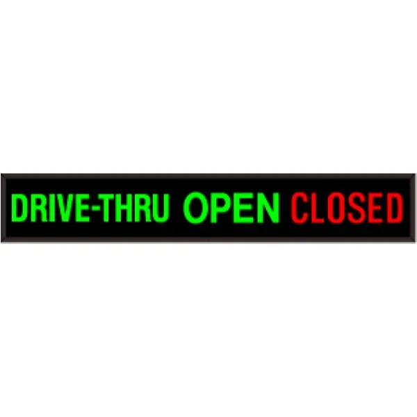 Signal-Tech 52192 PHX742GGR-M294/120-277VAC DRIVE-THRU | OPEN | CLOSED Outdoor Blank-out LED Backlit Sign