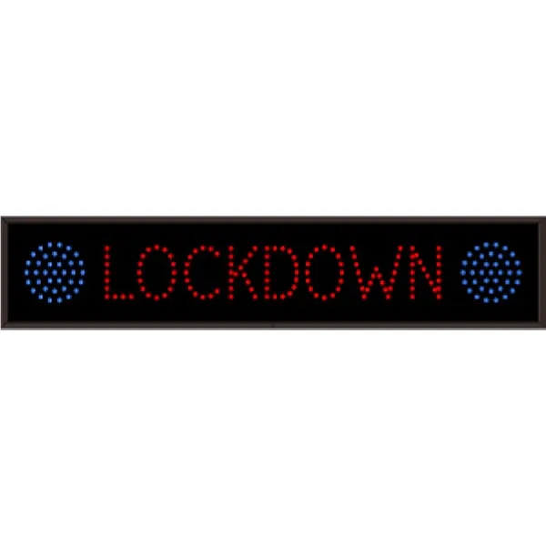 Signal-Tech 52242 TCL734RB-N222/120-277VAC LOCKDOWN | 3.5 in dia, Blue Indicator Dots Outdoor Blank-out LED Direct-view Sign