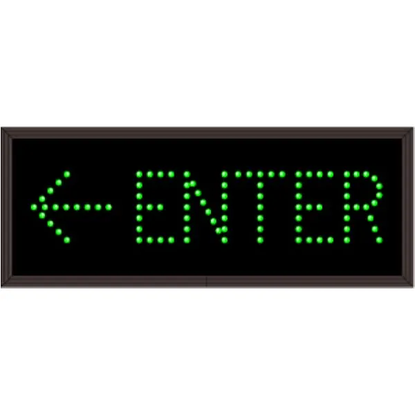 Signal-Tech 52270 TCL718G-L431/120-277VAC ENTER w/ Left Arrow Outdoor Blank-out LED Direct-view Sign