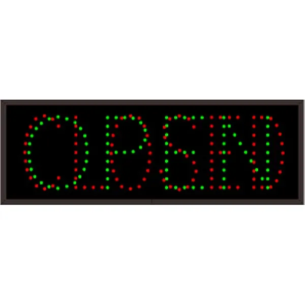 Signal-Tech 52291 TCL926GR-100-PD/120-277VAC OPEN | CLOSED w/ Photo Dimming Outdoor Blank-out LED Direct-view Sign