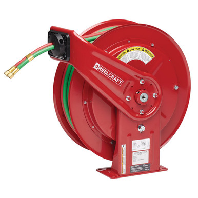 Opens dialog Reelcraft TWHD74085-OLPT - 1/4" x 85 ft. T-Grade Twin Line Gas Welding Hose Reel