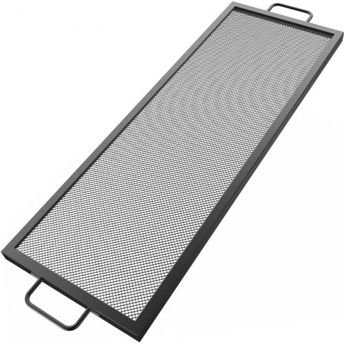 Rectangle Fire Pit Grate, X-Marks Rectangle Grill Grate, Black Steel Fire Grate, Fire Pit Cooking Grate with Handles, Fire Grill Grate for Fire Pit, (36 x 15-inch)