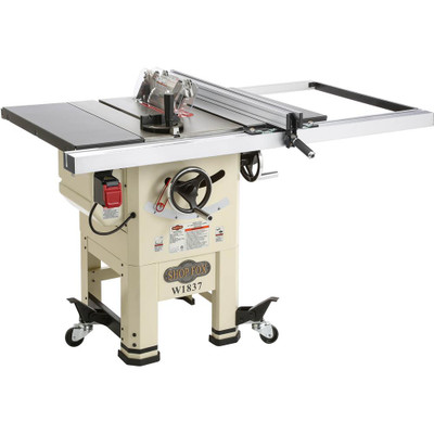 Shop Fox 10" 2 HP Hybrid Table Saw with Open Stand and Mobile Base (W1837)